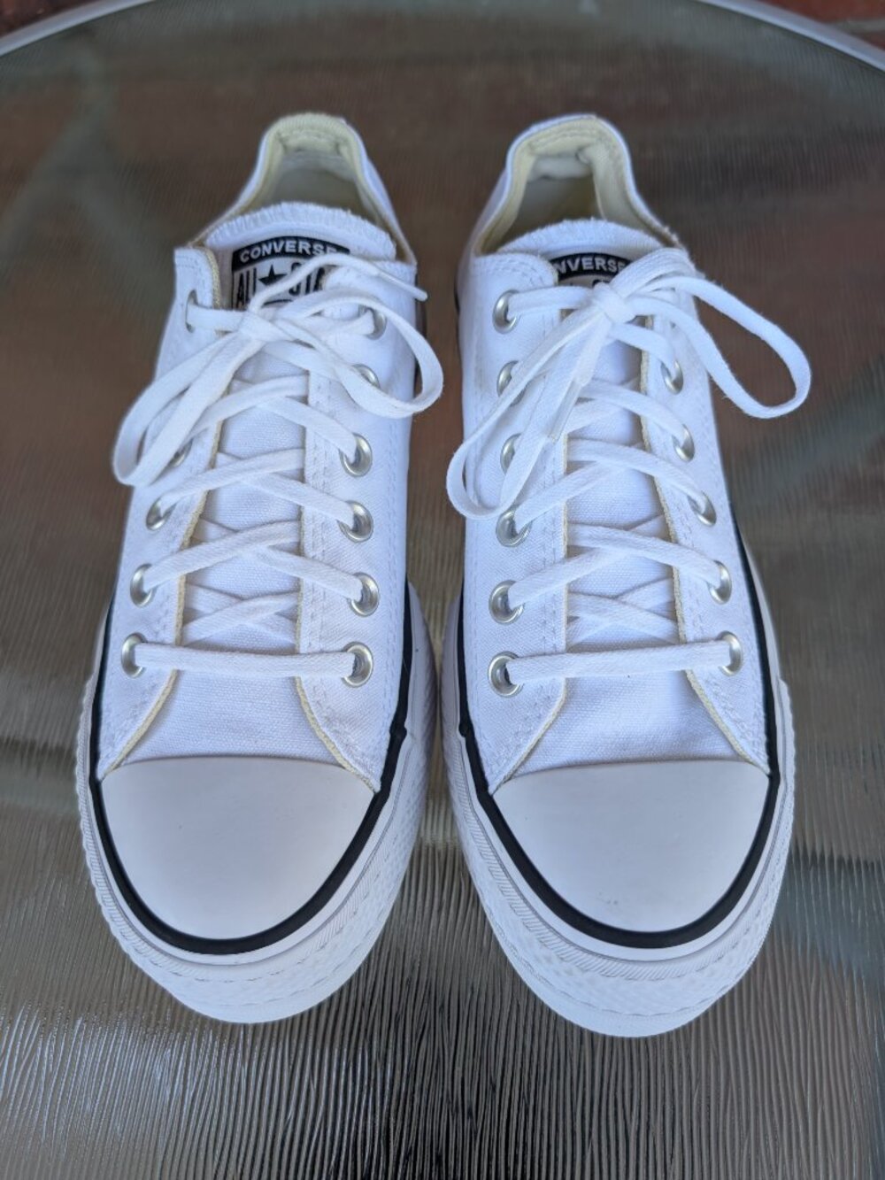 Women's Converse All Star Platform Sneakers White Shoes Size 7.5 - Picture 5 of 10